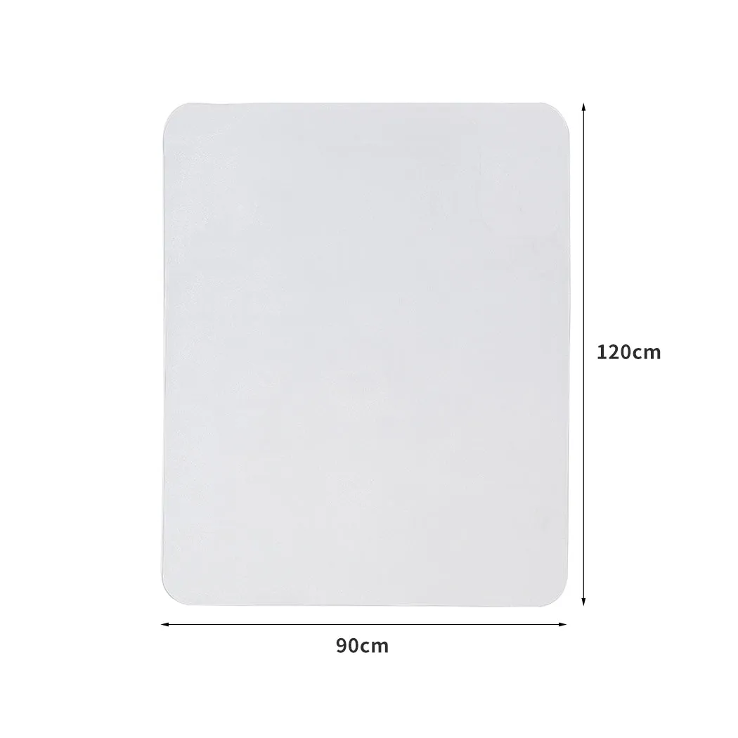 Esther 120x90 Home Office Chair Mat Room Computer Work Floor Protectors No Pins - Clear