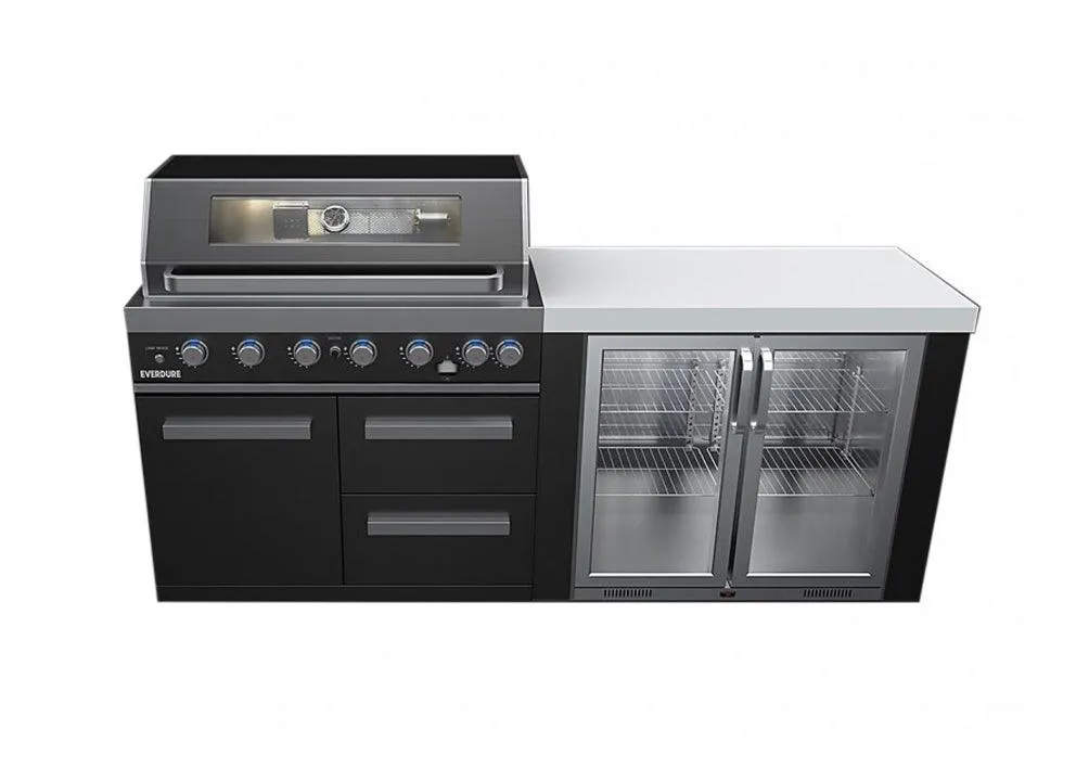 Everdure Neo Black Outdoor Kitchen With BBQ and Fridge (Option 1)