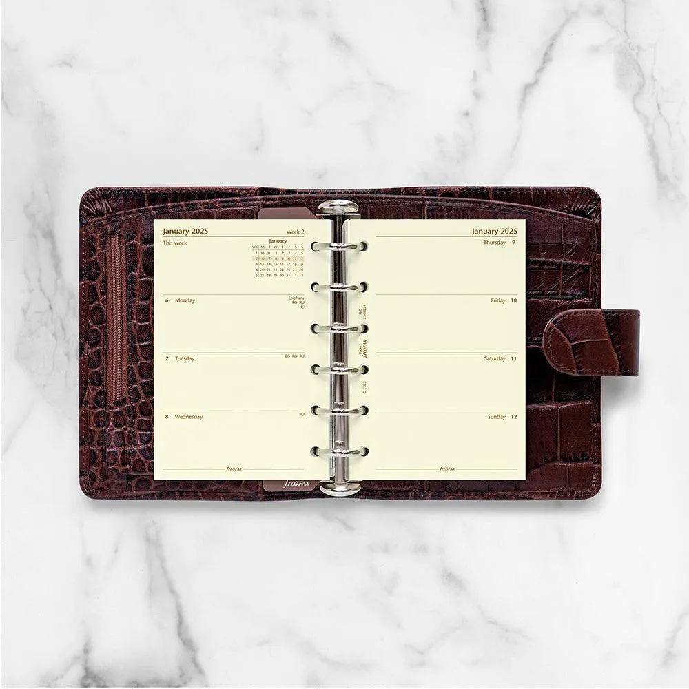 Filofax Pocket Week to View, Cotton Cream, 2025