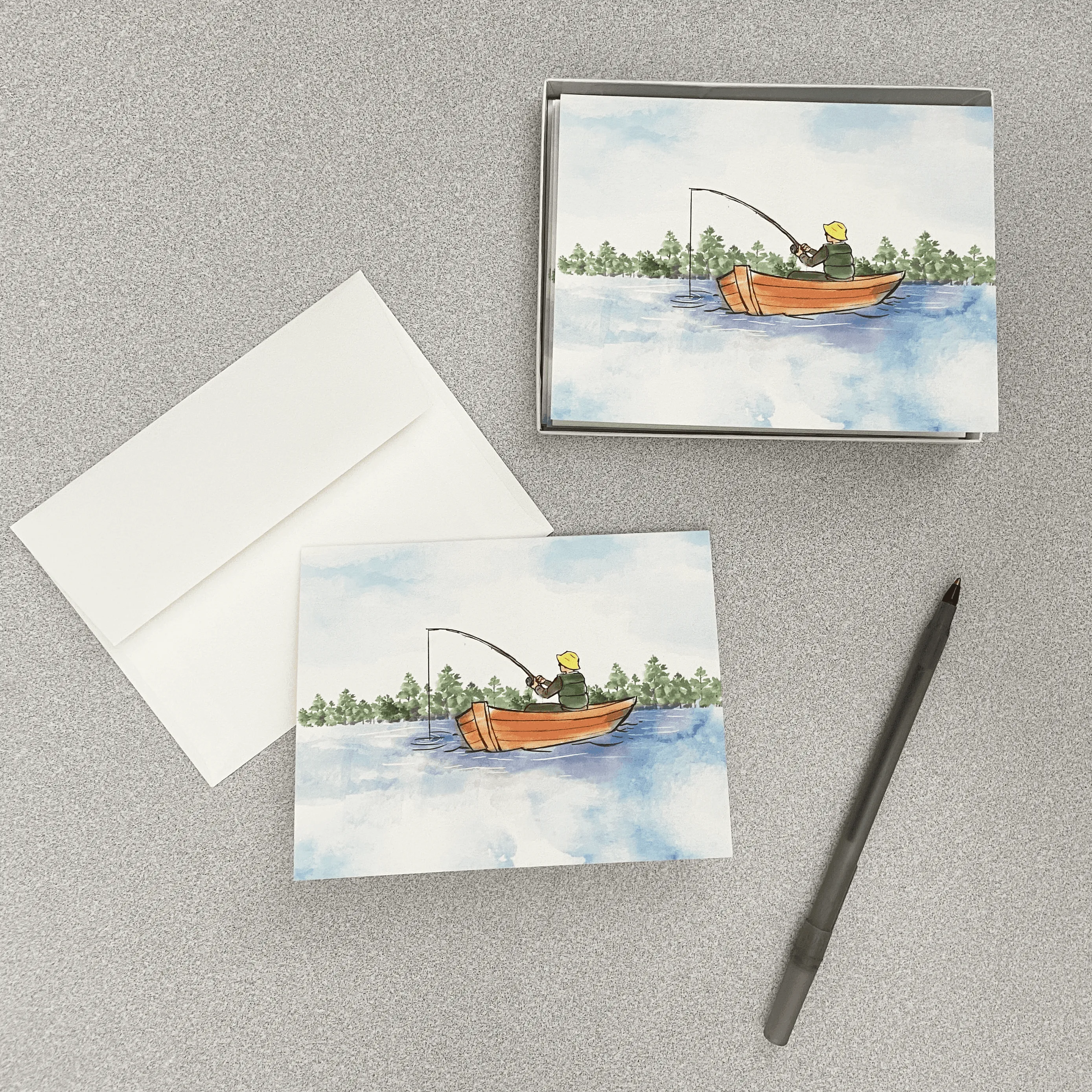 Fisherman Watercolor / Notecard Set