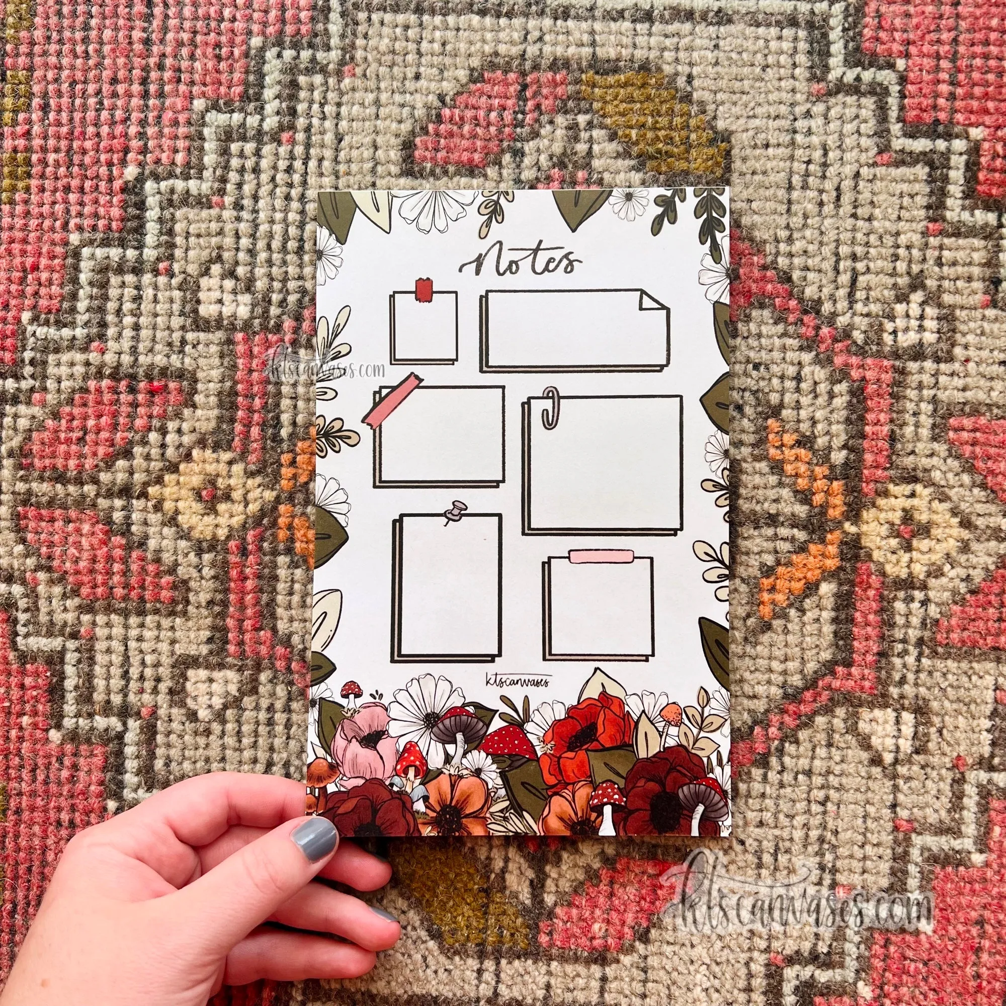 Forest Floral Notepad 50 pages (5.5 x 8.5 in.)