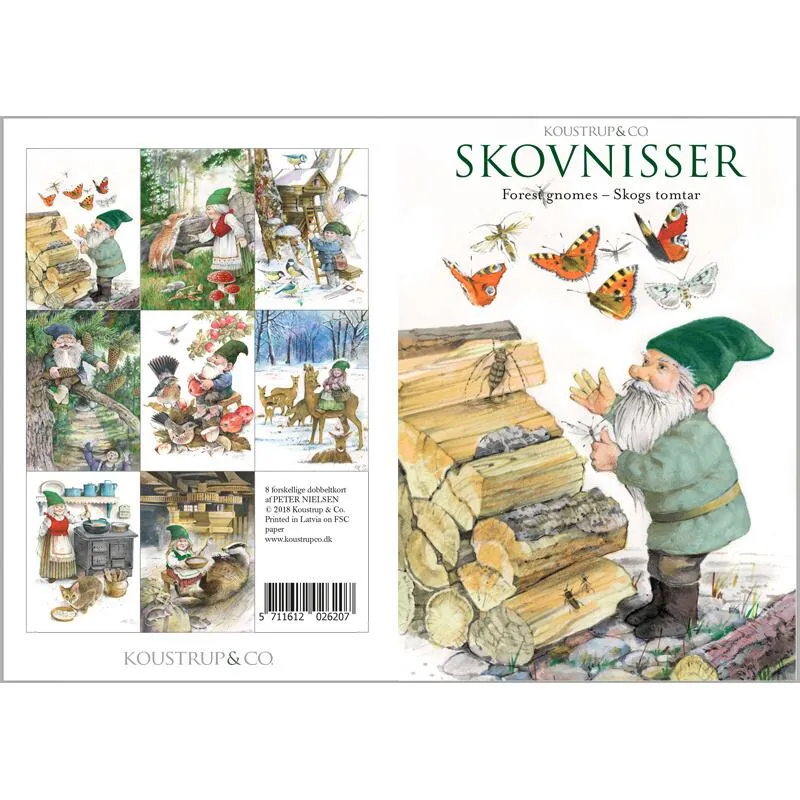 Forest Gnomes Stationery Folder with Set of 8 Note Cards