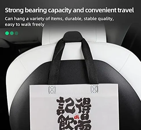 Front Seat Headrest Storage Hooks for Tesla Model 3 & Y (Carbon Fiber)