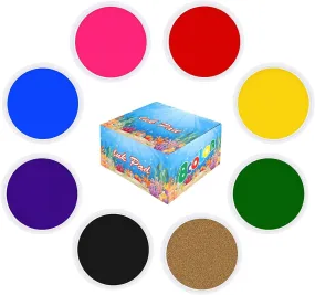 Fstaor 8 Pack 7" Large Ink Pad for Rubber Stamp Partner DIY Color, Rainbow Finger Ink Pad for Kids Washable