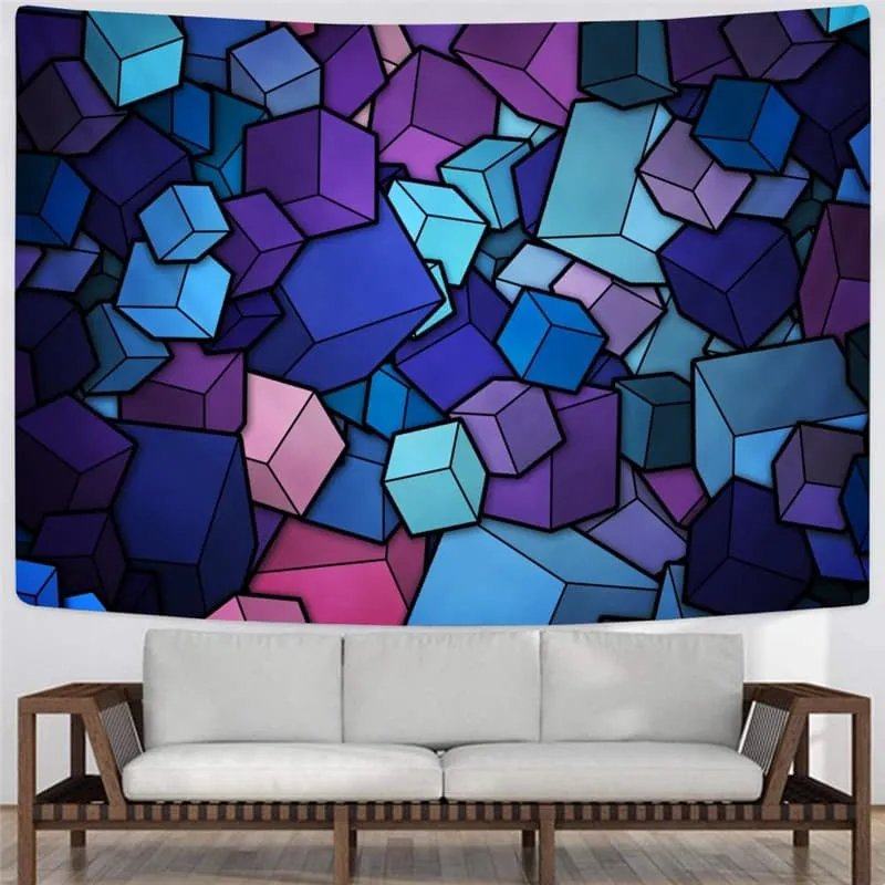 Geometric Tapiz Psychedelic Tenture Mandala Vortex Rug Wall Square Wall Tapestry