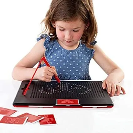G.Fidel Magnetic Drawing Board Magnetic Pads - Erasable Magna Doodle Writing Drawing Pad for Kids - Includes a Pen & 10 Pattern Cards (380 Magnets) Toys for 6 Years Old Girls Boys