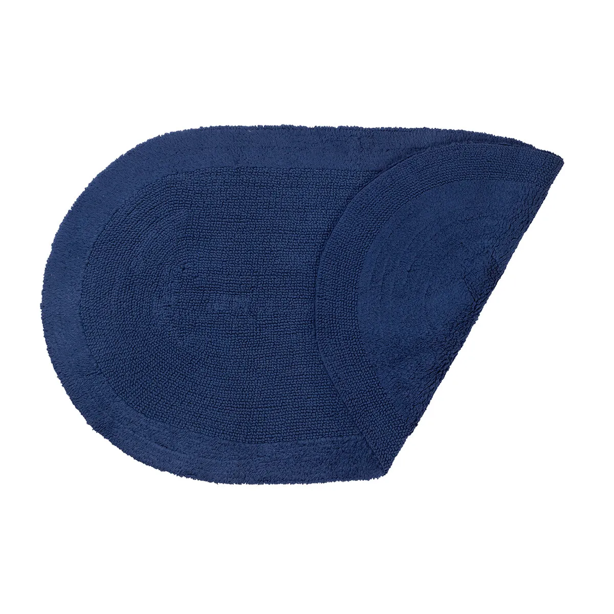 Grassy Ground Soft Reversible Solid Luxurious Navy Bath Mat