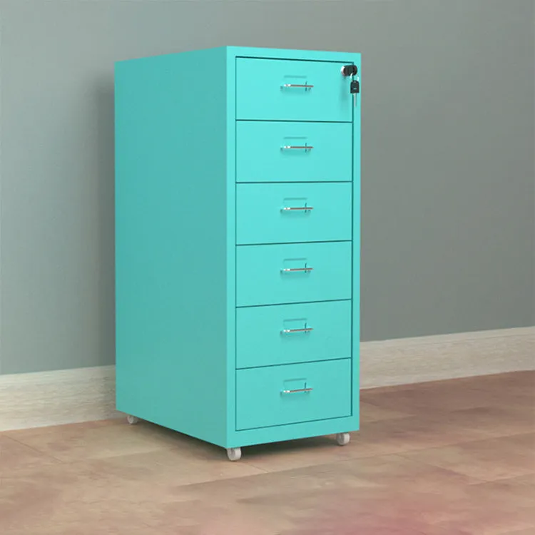 Grey Metal Office Cabinet with Lockable Drawers for Files and Storage WJG-725-15（East Coast）