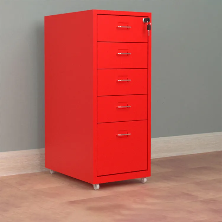 Grey Metal Office Cabinet with Lockable Drawers for Files and Storage WJG-725-15（East Coast）