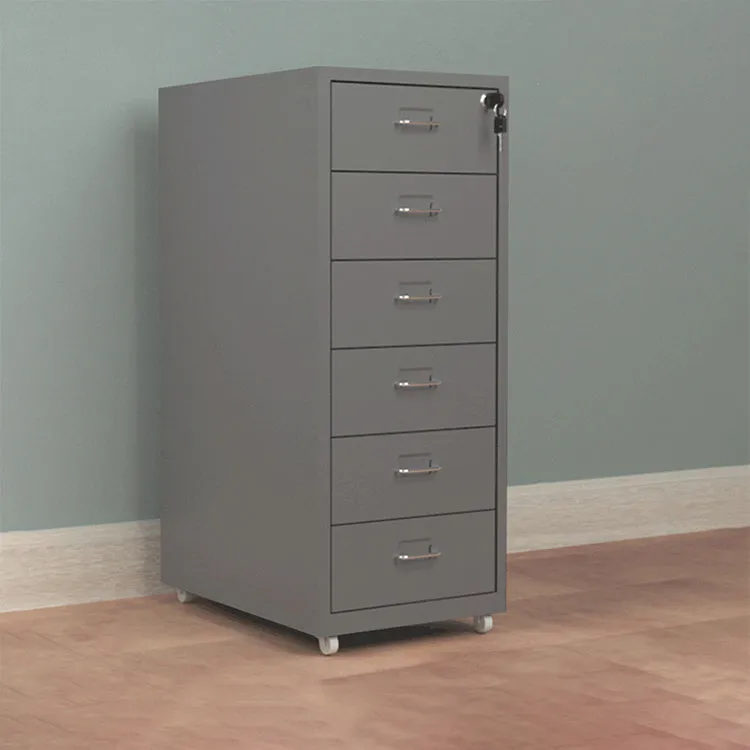 Grey Metal Office Cabinet with Lockable Drawers for Files and Storage WJG-725-15（East Coast）
