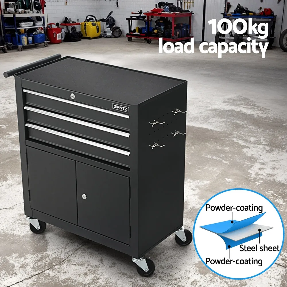 Heavy-Duty 3-Drawer Tool Box Chest with Lock, Wheels - Giantz