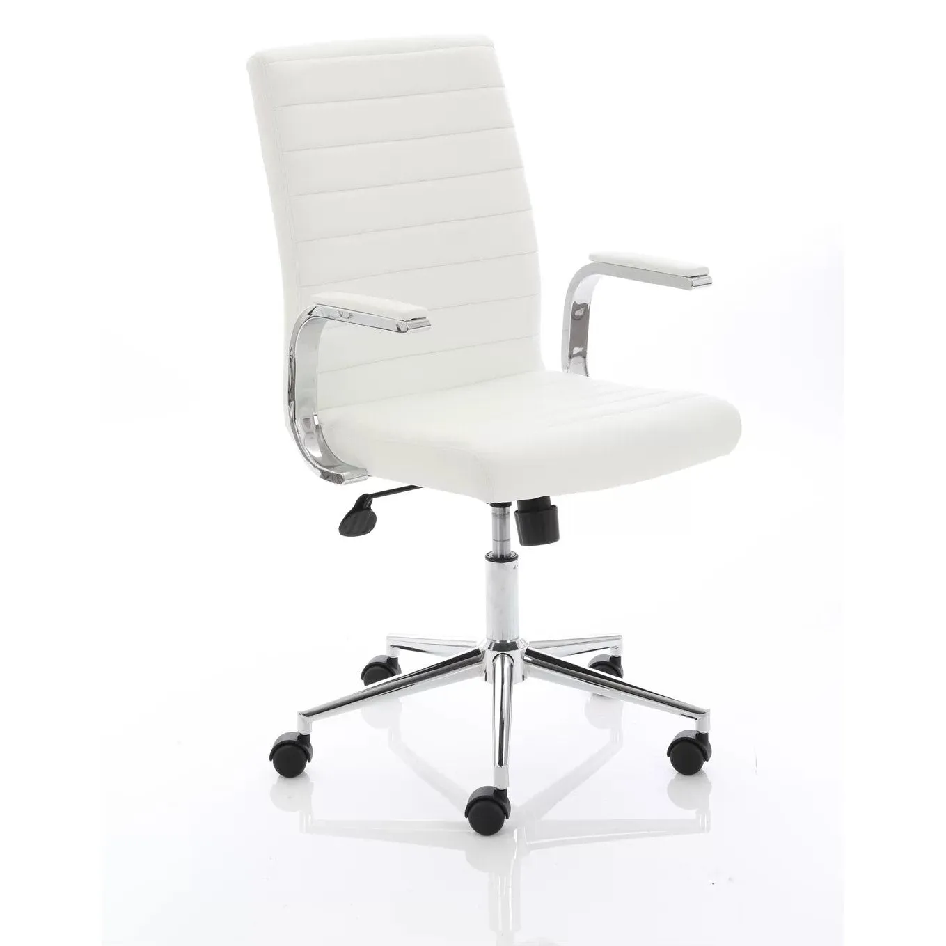 Impulse 1600mm Cantilever Straight Desk & Mobile Pedestal with Ezra White Executive Chair - 5-Year Furniture Guarantee, 2-Year Seating Guarantee