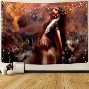 Indios Tapiz Wolf Tapestries Lovely Wall Tapestry Decor Boho decor Witchcraft