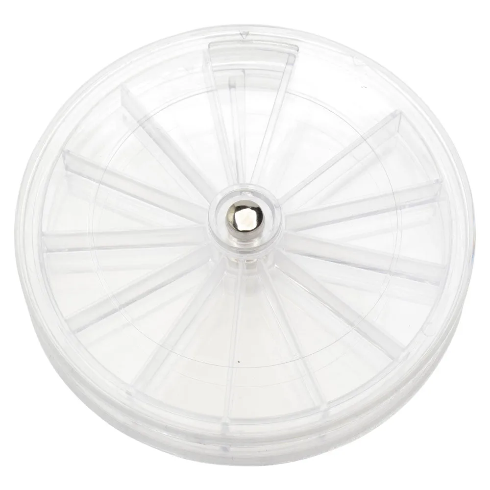 Keeper Spinner Stackable Storage Container with 12 Compartments, 3.8" Round Diameter, 6 Storage Containers