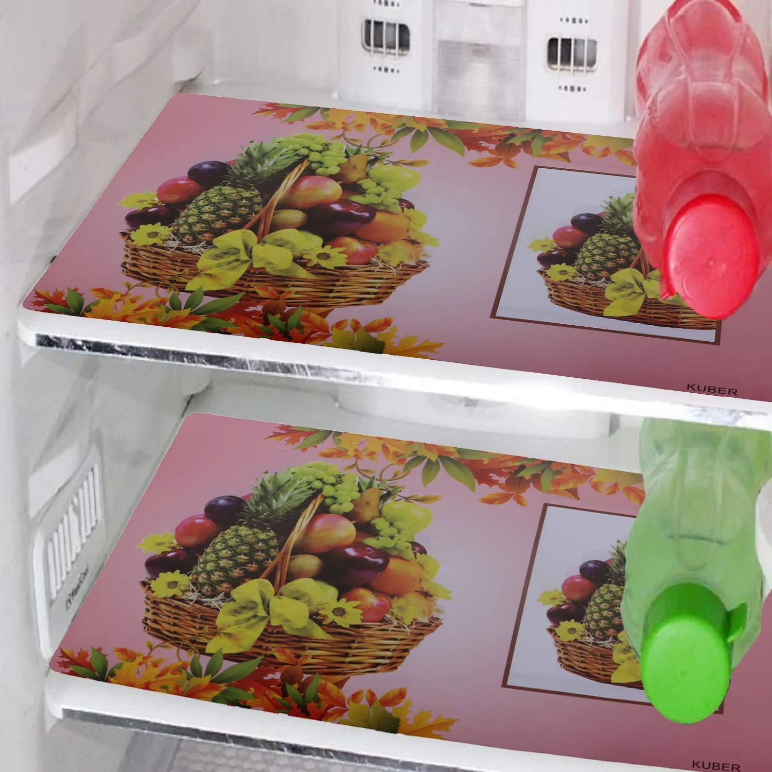 Kuber Industries Refrigerator Drawer Mats (Pink, PVC, Standard) (CTKTC08572)