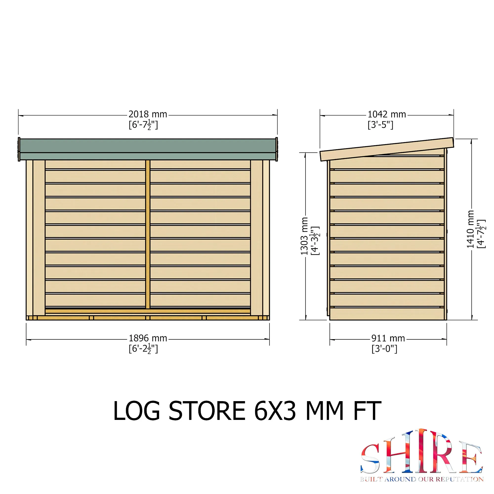 Large Heavy Duty Log Store 6'x3'