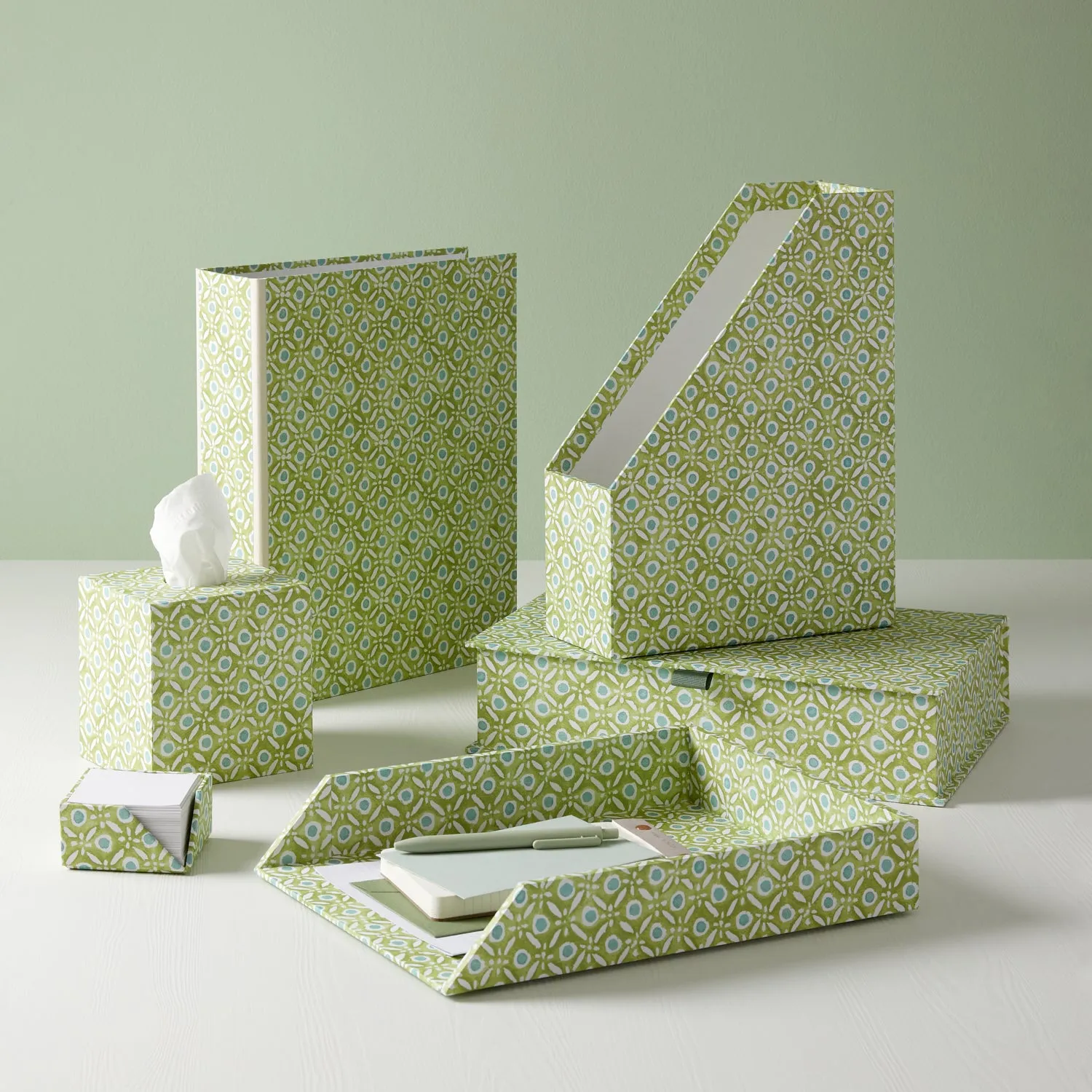 Lever Arch Folder Batik Dots Green/Aqua