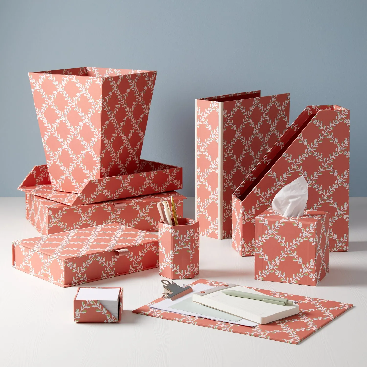 Lever Arch Folder Bud Trellis Coral