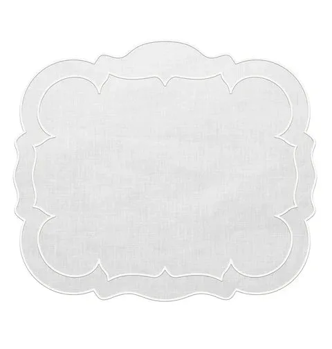 Linho Placemats Scalloped Rectangular Set of 4