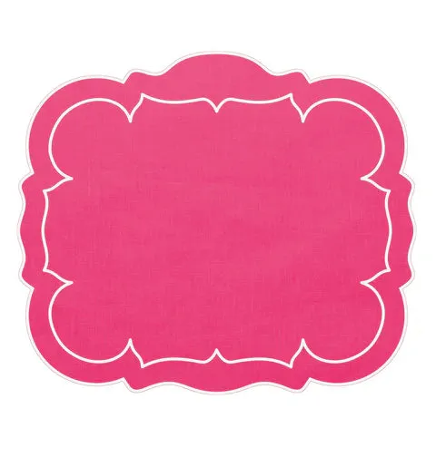 Linho Placemats Scalloped Rectangular Set of 4