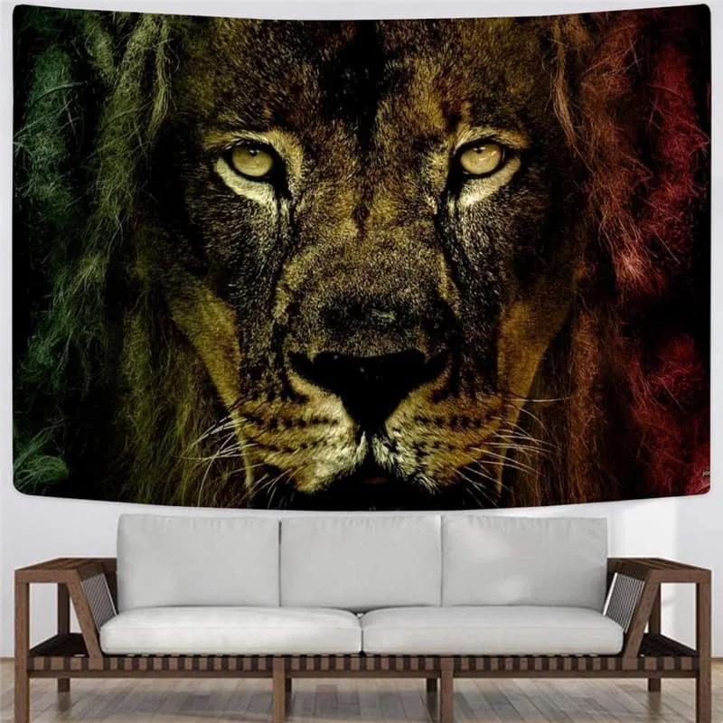 Lion Tapestry Animal Tapestries Anime Tenture Mandala Ferocious Wall Tapestry Harajuku Home Tapestrys
