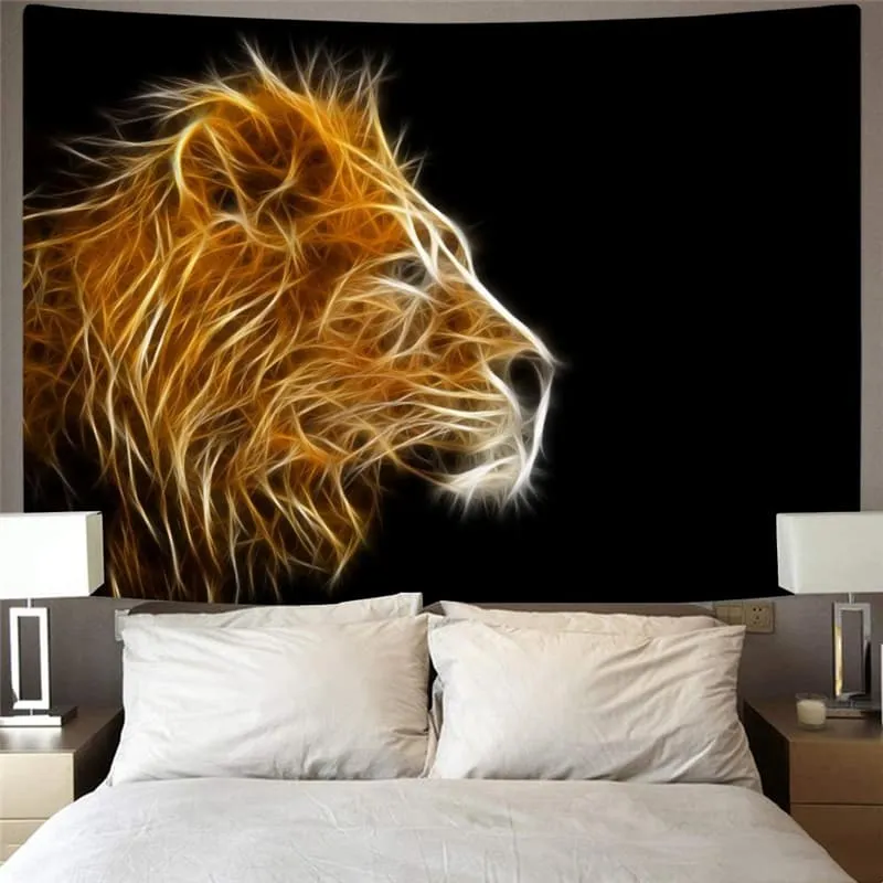 Lion Tapestry Animal Wall Tapestry Anime Rug Wall Harajuku Tenture Mandala Flame Tapestries