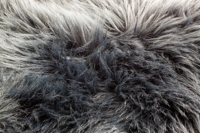 Lux - Faux Fur Room Rug in Black