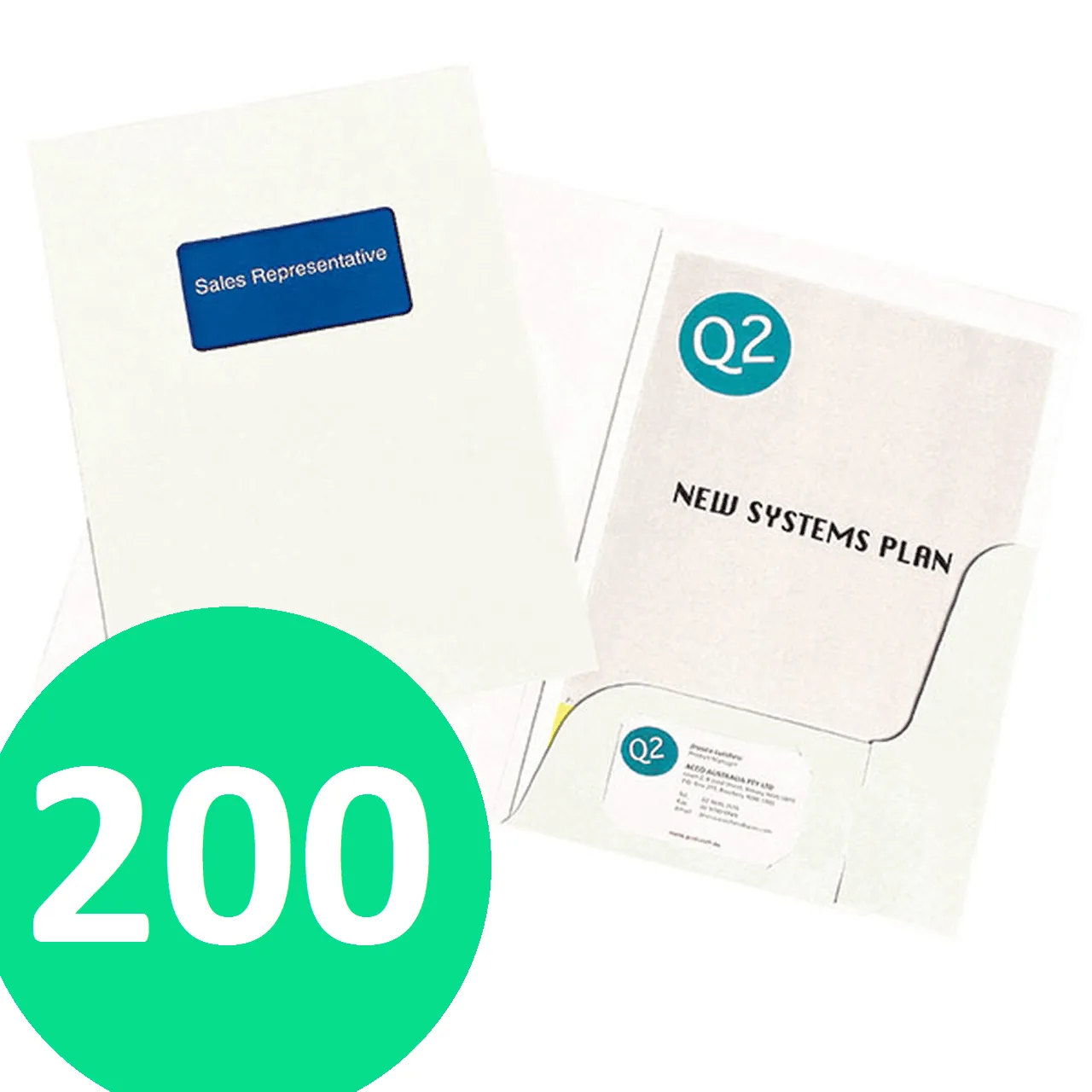 Marbig Presentation Folder A4 Gloss White Pack 200
