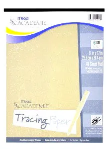 Mead Academie Tracing Paper 9 x 12 Inches 40 Sheets