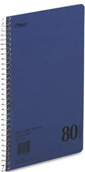 Mead Mid Tier Single Subject Notebook College Rule 6 X 9-1/2 We 80 Sheets/Pad