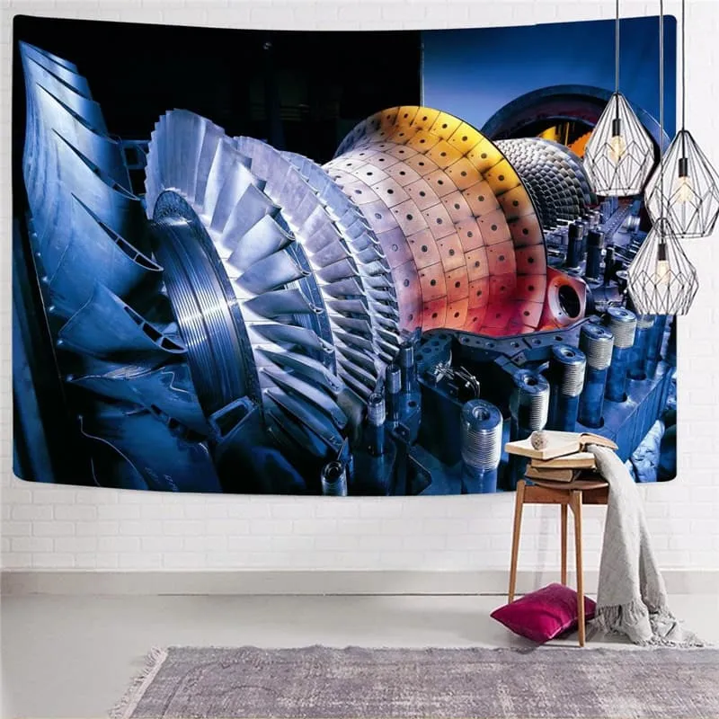 Metal Tapestry Engine Tapestries Gear Tenture Mandala Technology Rug Wall Harajuku Home Tapestrys
