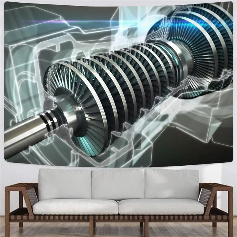 Metal Tapiz Engine Wall Tapestry Gear Tapestries Motorcycle Tenture Mandala