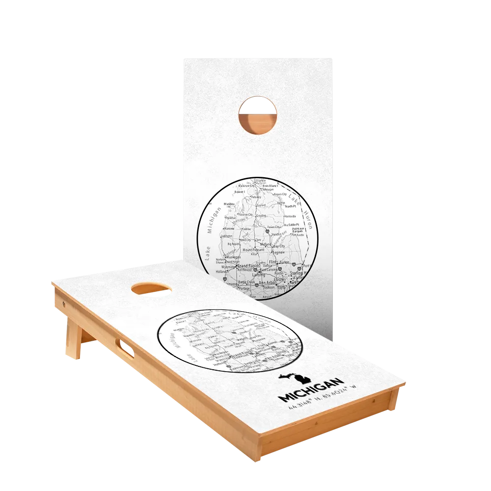 Michigan State Map Star Cornhole Boards