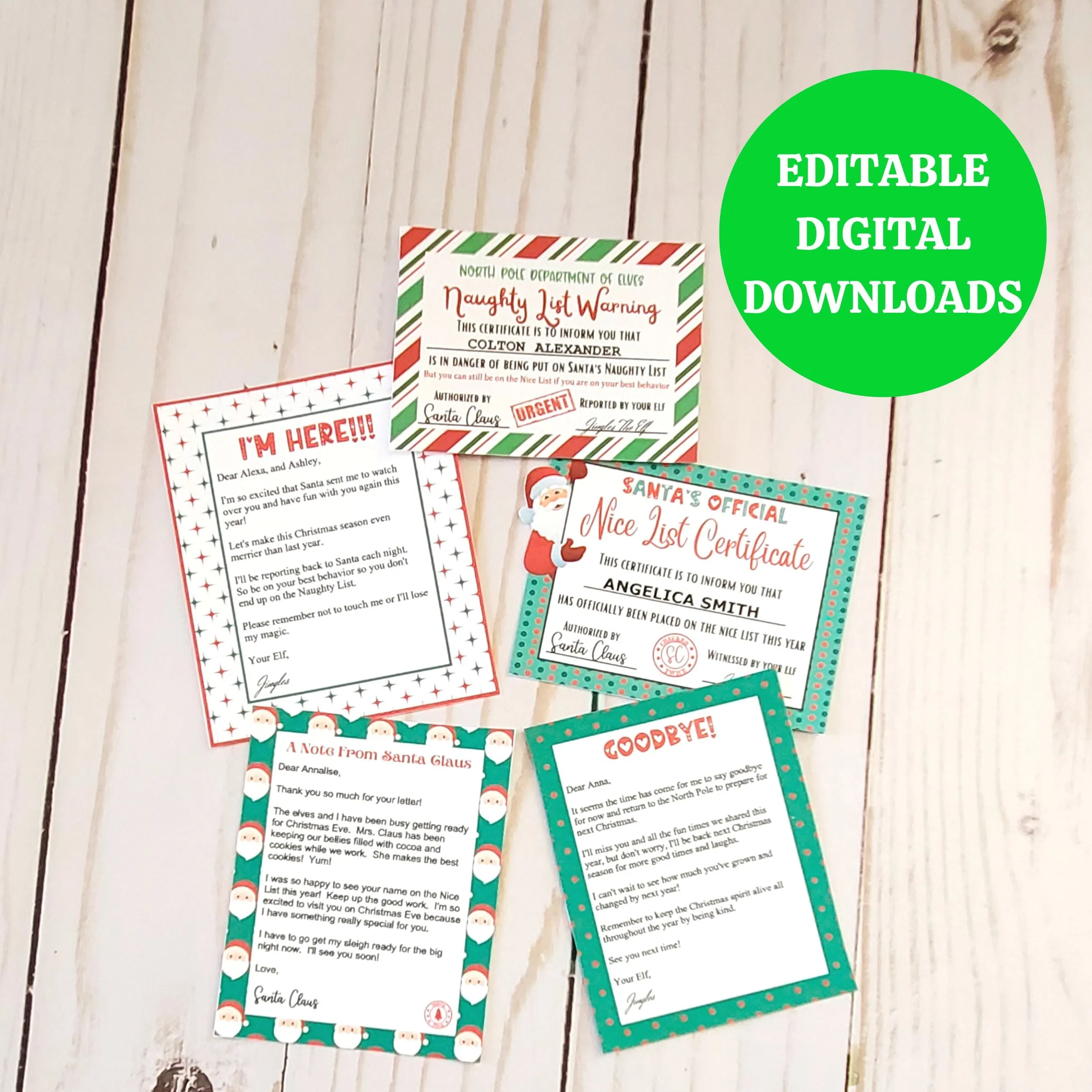 Mini Printable Christmas Elf Letters Bundle of 5