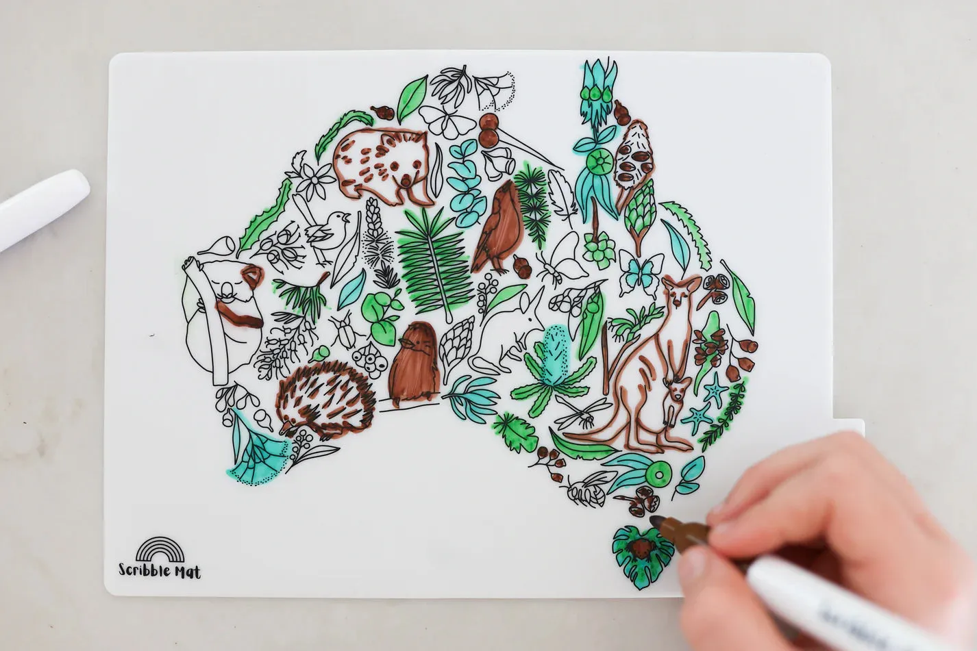 Mini Reusable Scribble Mat | Australian Map