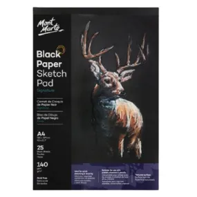 Mont Marte Signature Black Paper Sketch Pad 140gsm A4