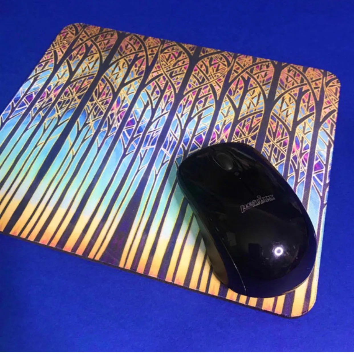Multi Coloured Sunset Cathedral Trees Glass Chopping Boards - Table Mats - Tall Trees Place Mats