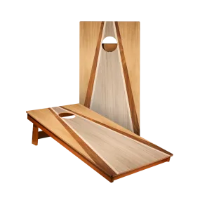 Natural & Gray Wood Triangle Backyard 2400 Cornhole Boards