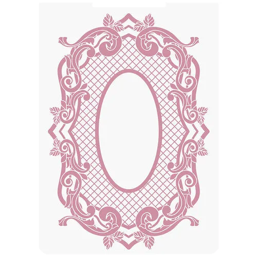 Nature's Garden Vintage Rose 2D Embossing Folder 5"X7" Baroque Frame
