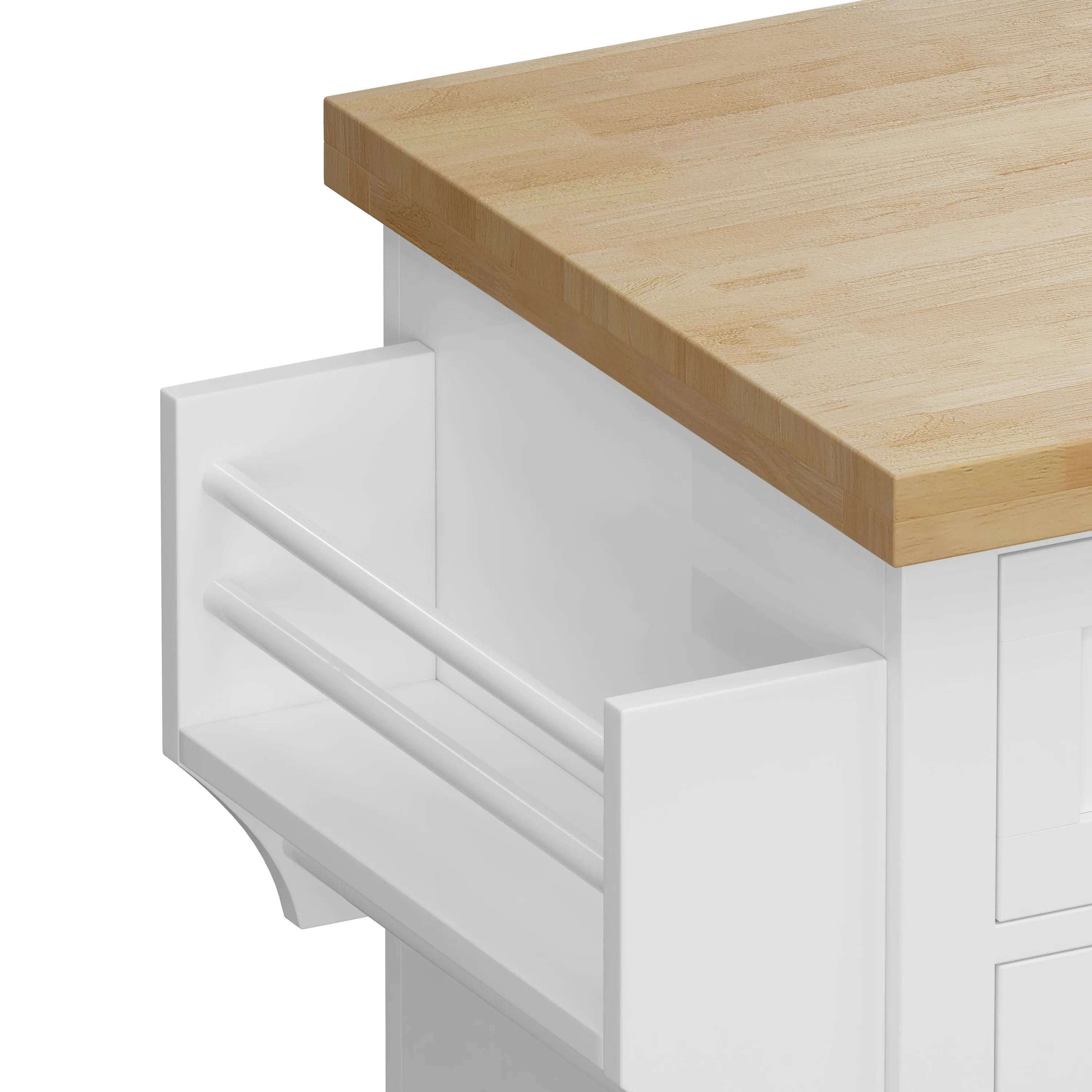 Nexa Kitchen Island Cart - White