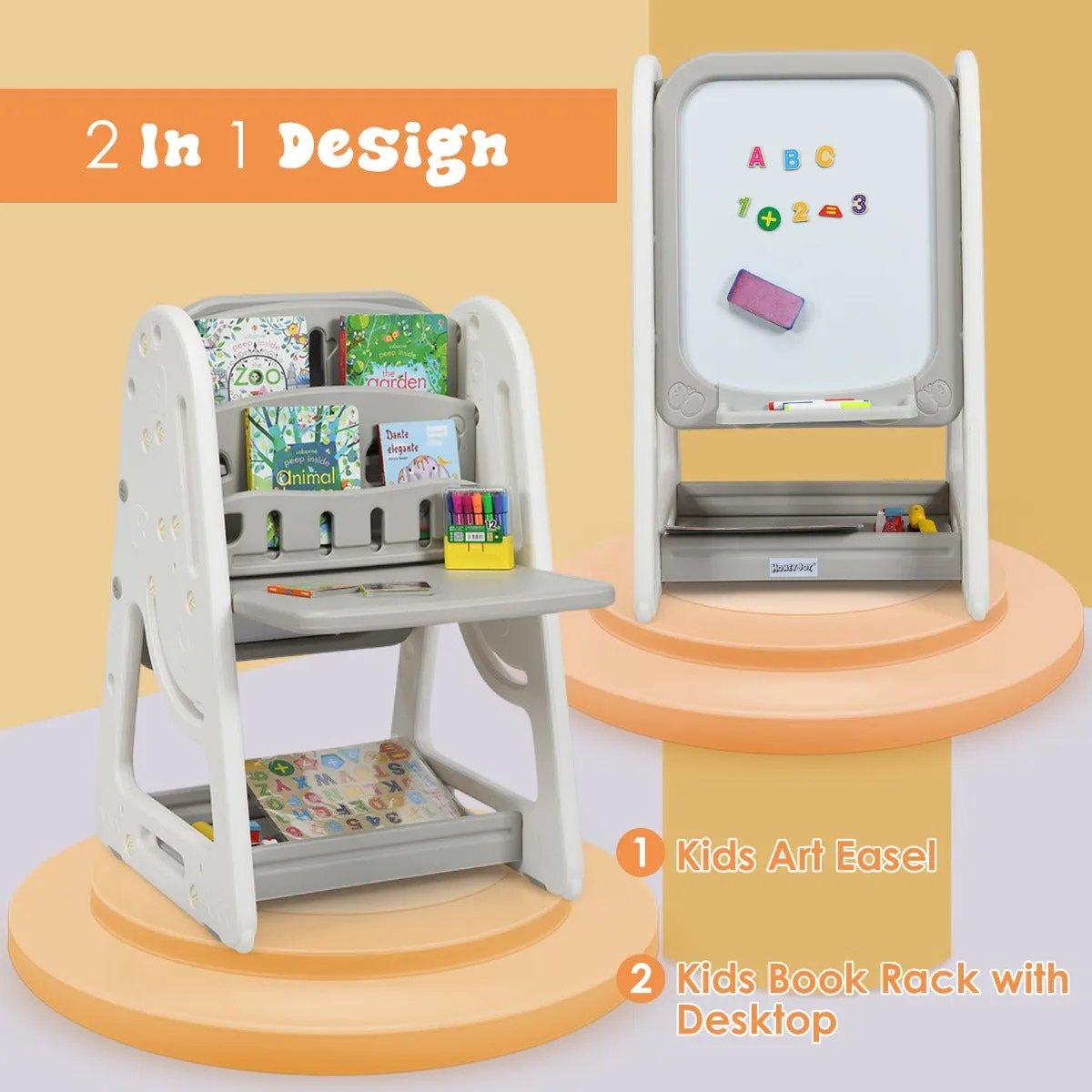 NNECW Erasable Magnetic Whiteboard with Adjustable Height