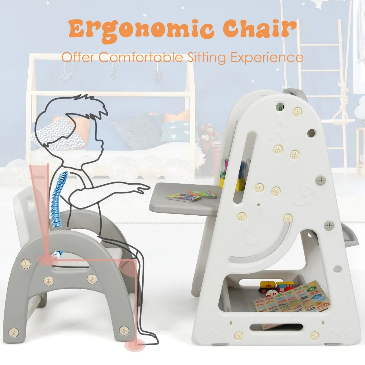 NNECW Erasable Magnetic Whiteboard with Adjustable Height