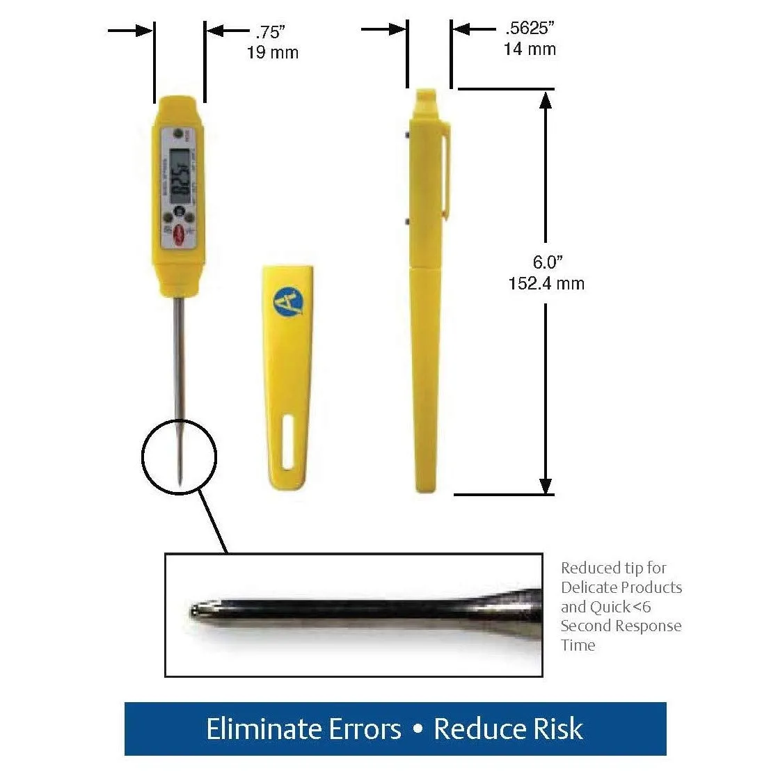 PEN STYLE DIGITAL THERMOMETER WATERPROOF, TEMP:-40° to 200°C.