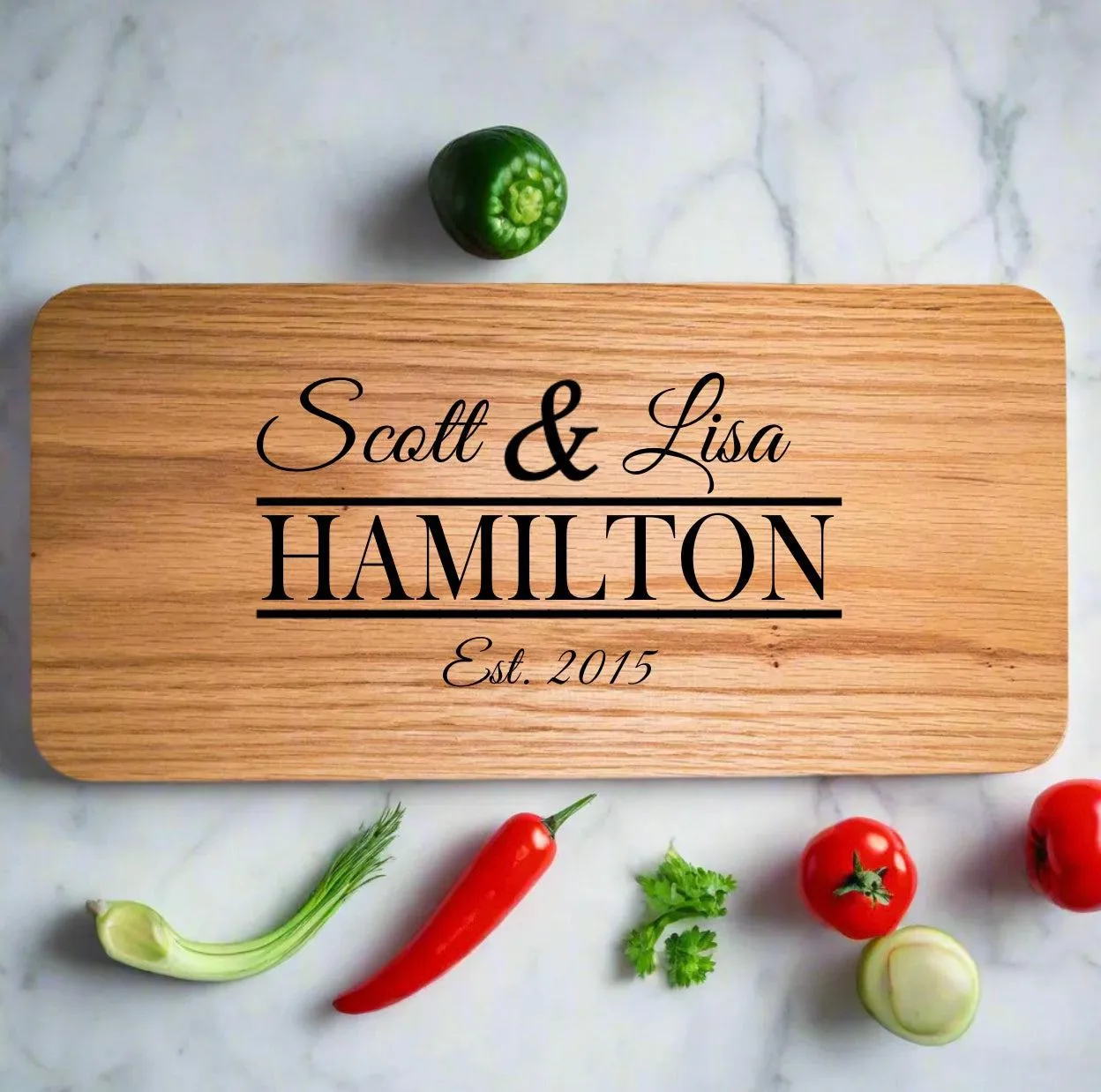 Personalized Red Oak Charcuterie Board