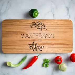 Personalized Red Oak Charcuterie Board