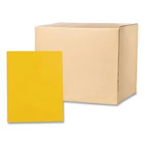 Pocket Folder With 3 Fasteners, 0.5" Capacity, 11 X 8.5, Yellow, 25/box, 10 Boxes/carton