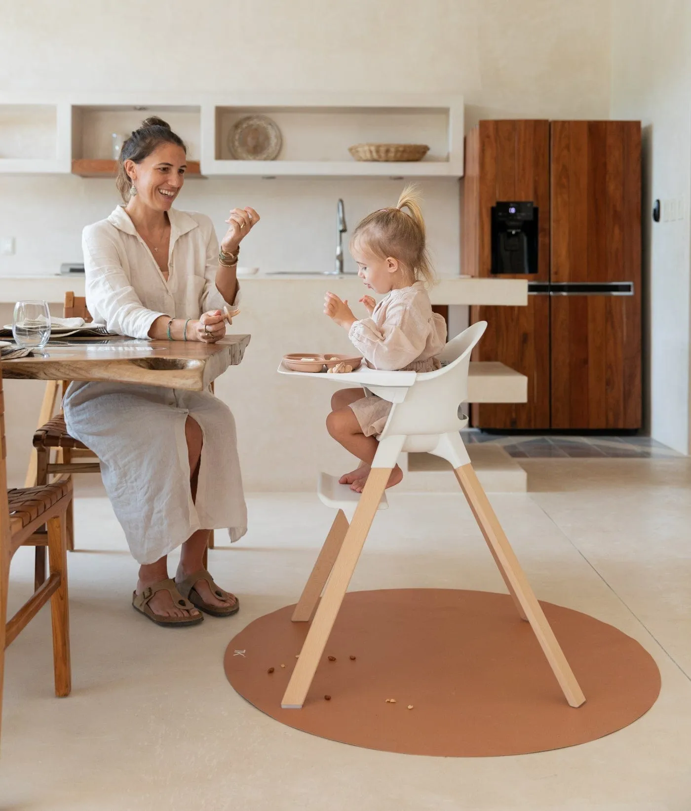 Premium High Chair Splat Mats | Naturals - Camel