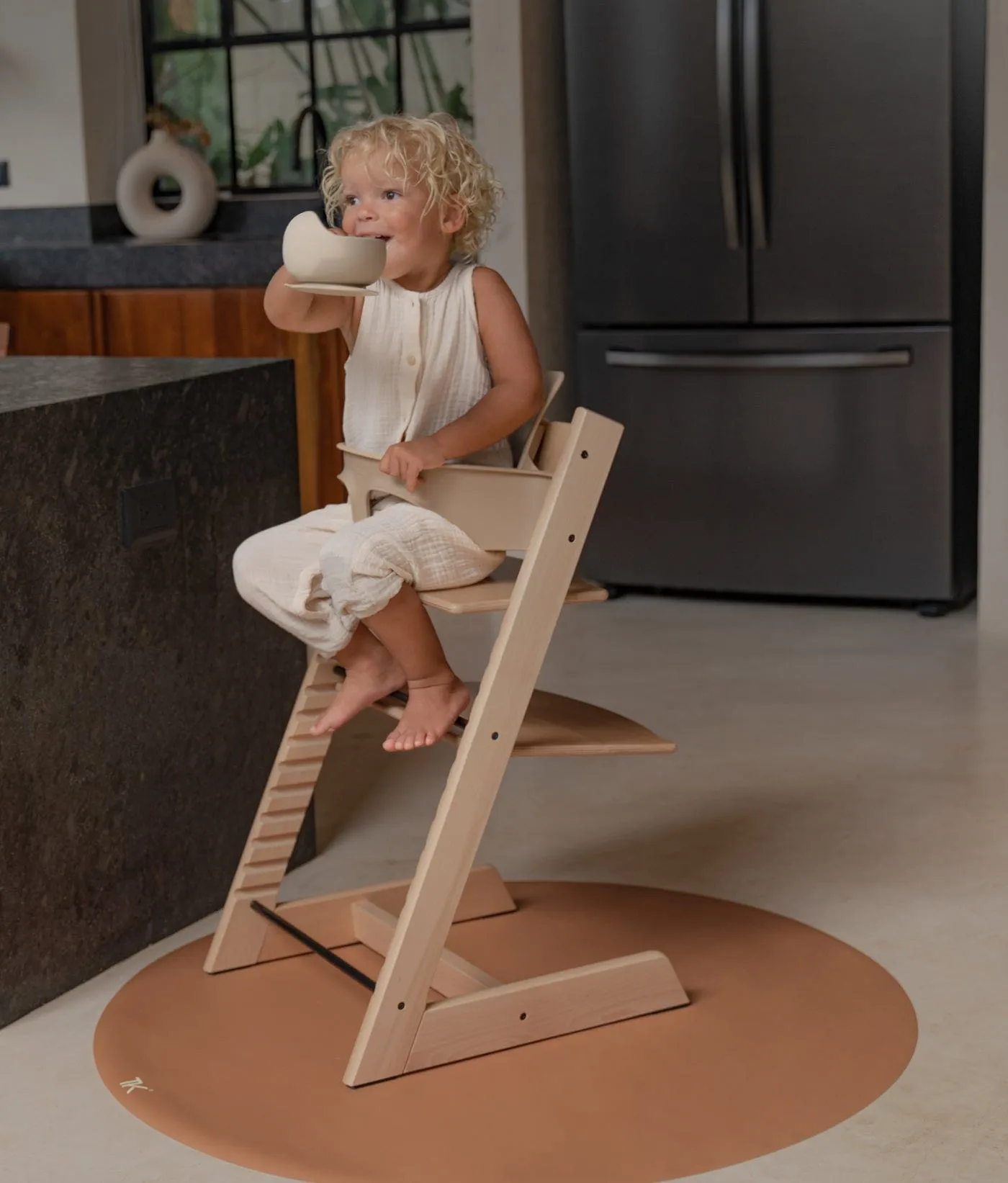 Premium High Chair Splat Mats | Naturals - Camel