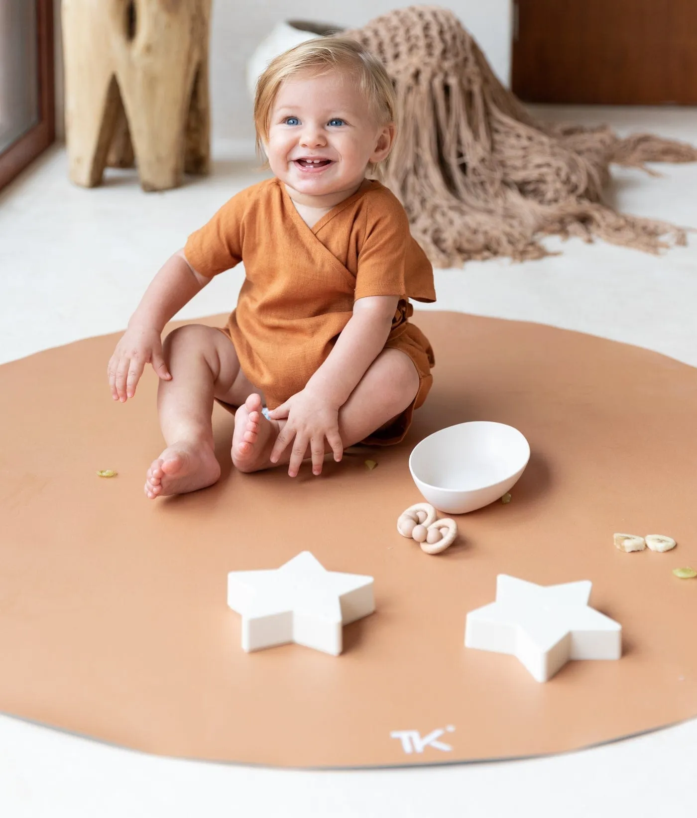 Premium High Chair Splat Mats | Naturals - Camel