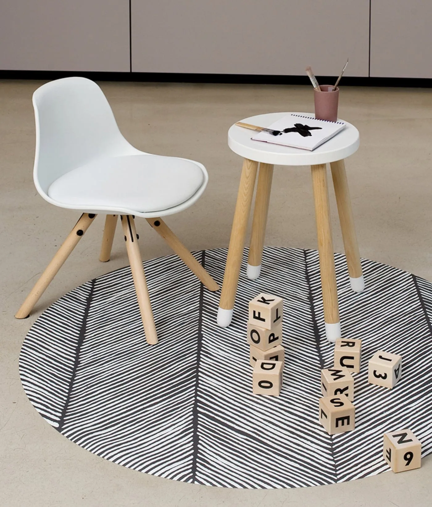 Premium High Chair Splat Mats | Sandy Lines - Anchor